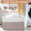 75L Large Blanket Storage Basket with Handles - White &