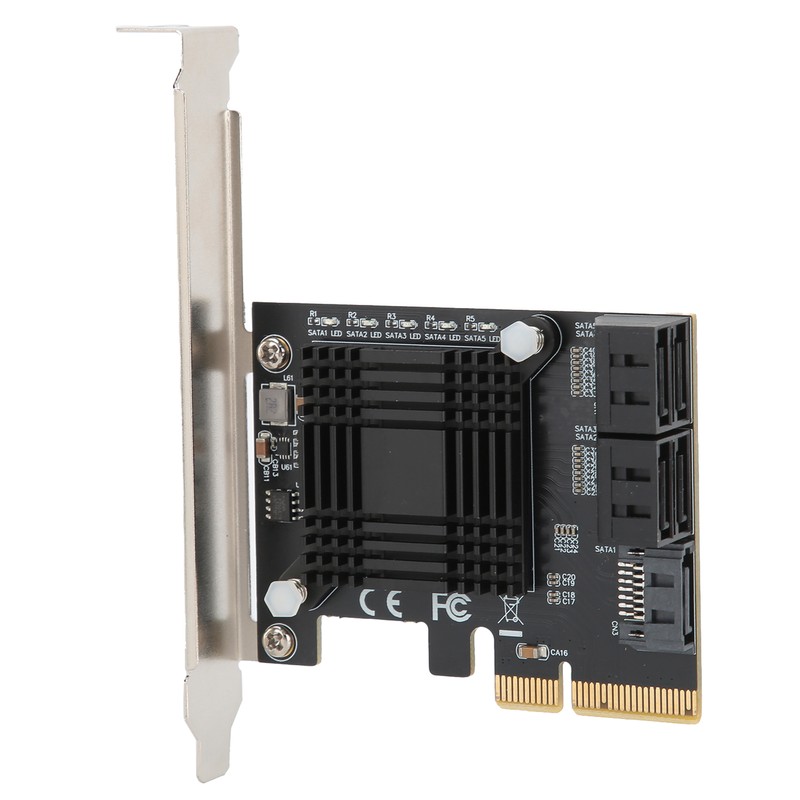 Expansion Card PCIE to 5 Ports SATA3.0 Module Converter Board
