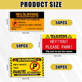 ZhongShuang Pack of 150 Funny Tickets for False Parking, Parked Funny Cards, Scheis-se Parked, With A Checklist To Check For Violation