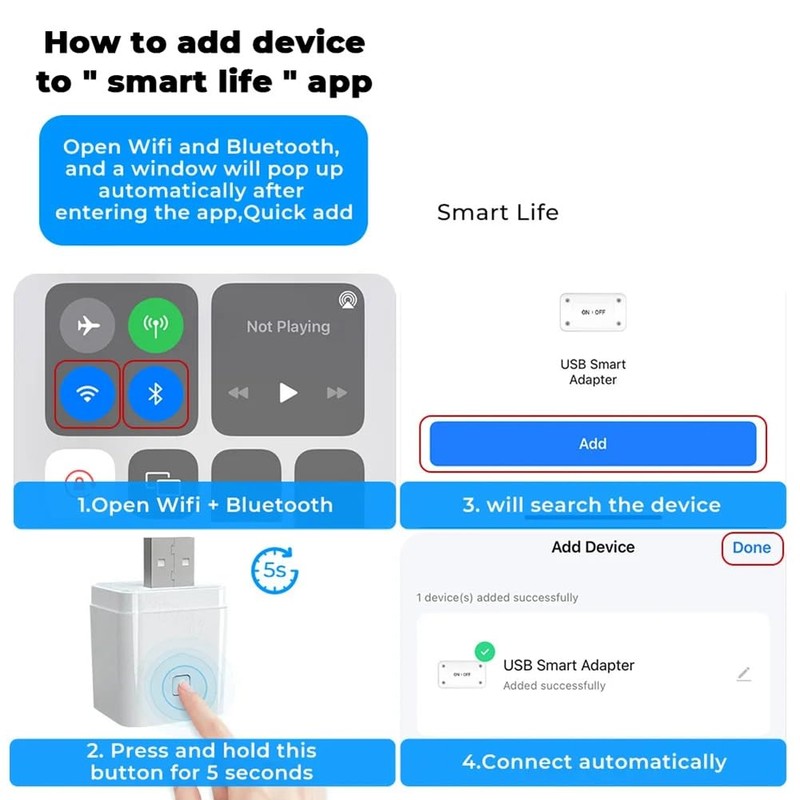 Tuya Smart Zigbee 3 USB Adaptor Switch 5V Mini USB