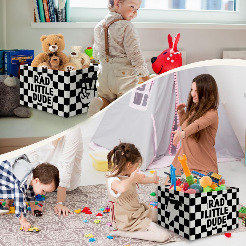 JUIOEIU Rad Little Dude Boy Foldable Storage Bins Box with