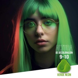 KÜÜL - Color System Funny Colors Tinte Semipermanente Cabello Color Verde Neón 90 ml, con Aceite de Coco, Filtro UV y Colágeno, Prolonga Intensidad del Color, Aporta Hidratación, Brillo y Sedosidad