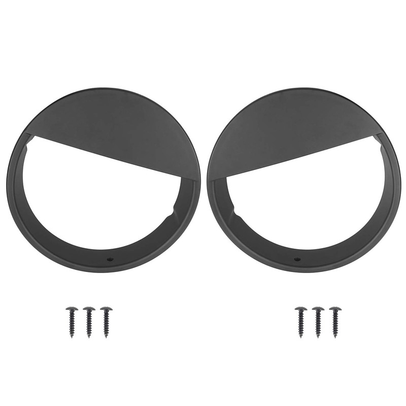 Black Angry Bird Headlight Covers Bezels for 1997-2006 Jeep Wrangler