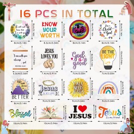 Kanayu 16 Pieces Bible Verse Magnets for Fridge Religious Inspirational Magnets for Whiteboard Locker Magnets Christian Locker Magnets with Positivity Quote for Home Office Decor Gift Supply