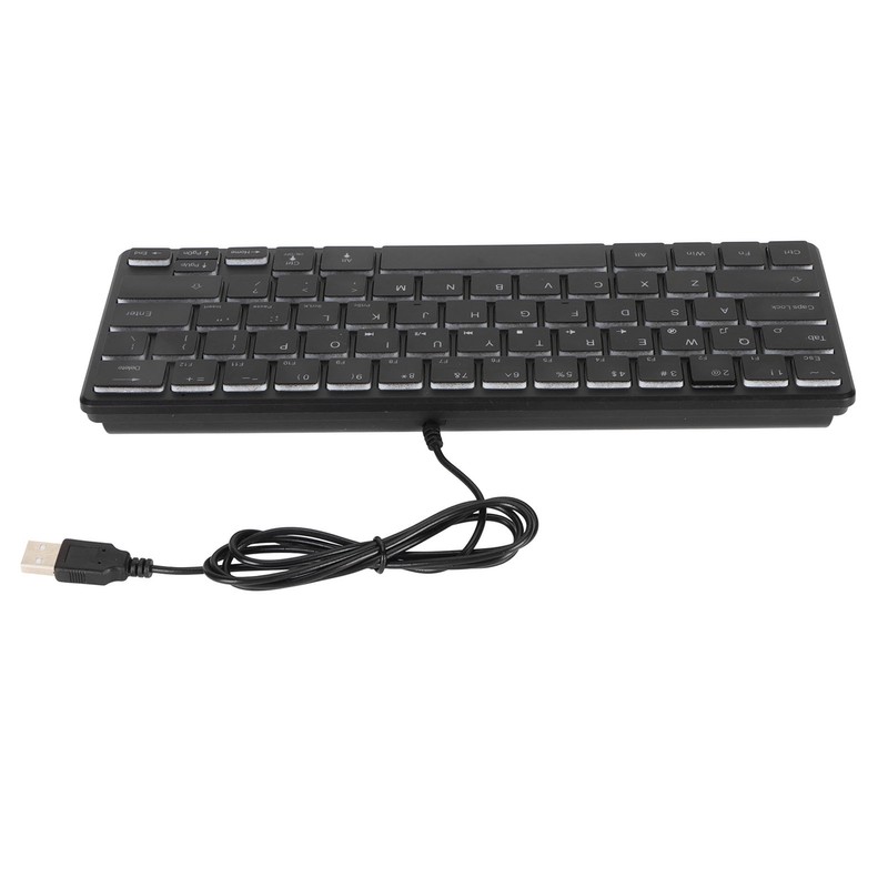 64 Keys RGB Backlit Keyboard USB Wired Gaming Keyboard Portable