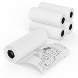MFLABEL Wide Format Paper 24" x 150' Plotter Paper 4 Rolls CAD Bond Rolls 20lb 2"Core for CAD Printing on Wide Format Ink Jet Printers
