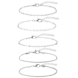 Silver Bracelet Womens Silver Bracelet Stack Waterproof Sterling Silver Jewelry Minimalist Cute Little Thin Bracelet Package Gift