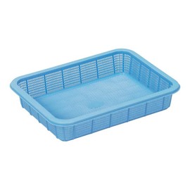 TONBO Dragonfly Assisted Antibacterial Square Colander (PP), Shallow 3 Types, Blue