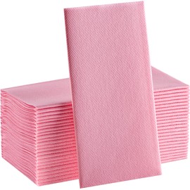 Servilletas de papel rosa bebé | Tela desechable de tacto de lino como servilletas de cena | Toallas de mano | Servilletas de mano de papel suaves y absorbentes para cocina, baño, fiestas, bodas, cenas, | Paquete de 50