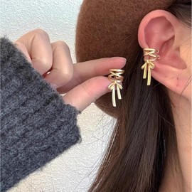 Bow Earrings for Women Bow Ear Cuff Earrings Silver Bowknot Cartilage Cuff Earrings Bow Tie Ribbon Ear Cuff Earrings Christmas Jewelry Gifts for Women