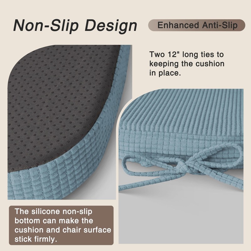 OVOV 14"x14" Chair Cushions with Ties and Washable Cover Set