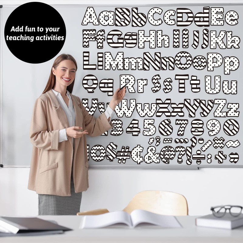 260 Pcs Black and White Bulletin Board Letters for Classroom