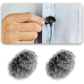 Be In Your Mind Pack of 2 Furry Windscreen Foam Cover for Lavalier Microphone Compatible with DJI Mic 2 Transmitters Compatible with OSMO Pocket 3 Grey