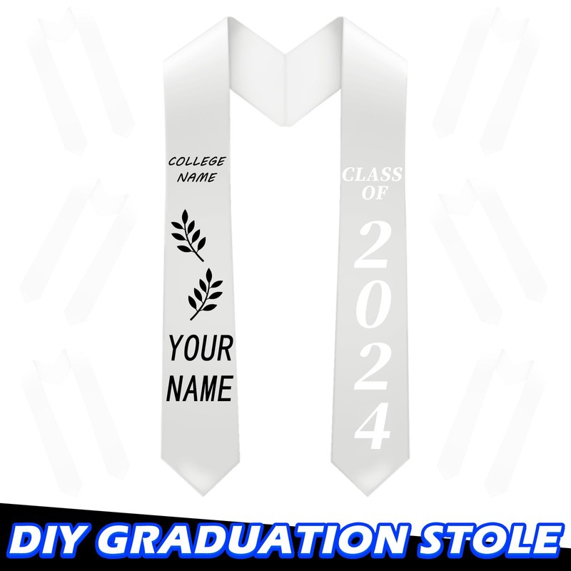 Geyoga 12 Pieces Unisex Graduation Stole Bulk Sublimation Blank Grad