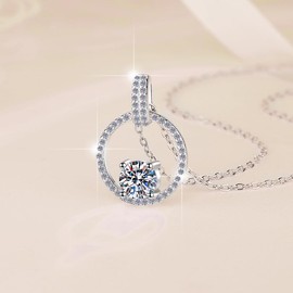 NONNYL Anniversary Birthday Gifts for Wife - Necklaces for Women Pendant Moissanite Fine Jewelry- Chrismas Holiday Gift for Her, Mom, Girlfriends