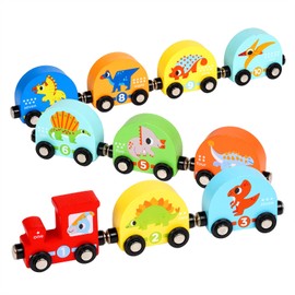 Magnetic Wooden Dinosaur Train Sets for Kids Dinosaur Toys for Toddlers Montessori Preschool Educational Toy for 3 4 5 Year Olds Birthday Gifts for Boys and Girls