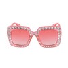 FLAWLESS Oversized Square Frame Bling Rhinestone Crystal Design Sunglasses For