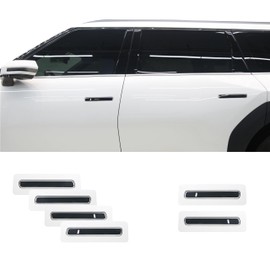 [ARMOR UP] 4+2 Practice pcs. Cutout Black Gloss Door Handle & Clear Gloss Surround Sticker Wrap Compatible with 2023-24 Kia EV9 Accessories | Paint Protection Film Kit | TPU Paint Shield Cover Set