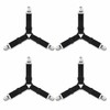 Adjustable Crisscross Bed Sheet Holder Straps with 12 Clips, Black
