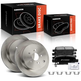 A-Premium 12.13 in (308 mm) Rear Vented Disc Brake Rotors + Ceramic Pads Kit Compatible with Select Suzuki Models - Grand Vitara 2009 2010 2011 2012 2013, 6-PC Set