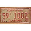 Vintage 1980 ALABAMA License Plate Antique Car Tag
