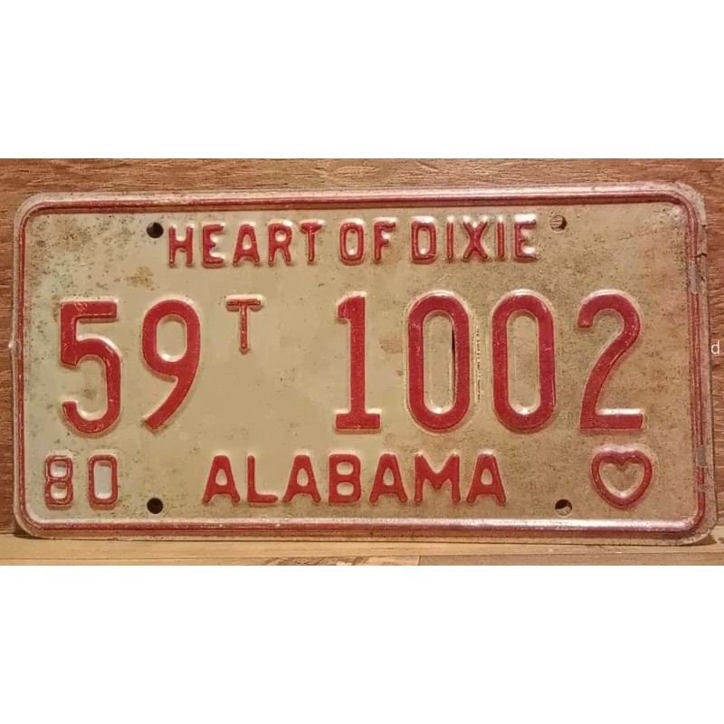 Vintage 1980 ALABAMA License Plate Antique Car Tag