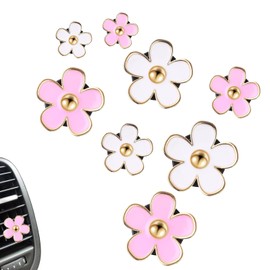 8Pcs Car Air Vent Clips Daisy Flower Air Freshener Clip Cute Flower Air Conditioning Outlet Clip for Car Interior Decorations Charm Inter Decor Accessories (Pink+White)