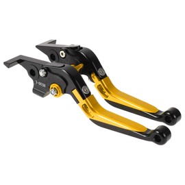 Motoforti Short Long Brake Clutch Levers for Yamaha TMAX560 2019-2020 Adjustable Motorcycle Handlebar Brake Lever Aluminum Alloy Black Head Gold Tone Handle