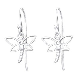 Dragonfly Dangling Earrings - 925 Sterling Silver