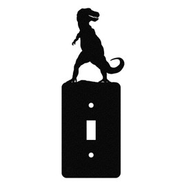 Tyrannosaurus T-Rex Dinosaur Toggle Light Switch Wall Plate (Single Toggle, Black)