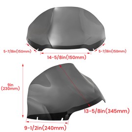 KUAFU 14" Front Windshield Compatible with 2015-2024 Harley Davidson Road Glide Motorcycle Replacement for 2310-0570 Smoke Tinted Sport Flare Wind Splitter Windscreen