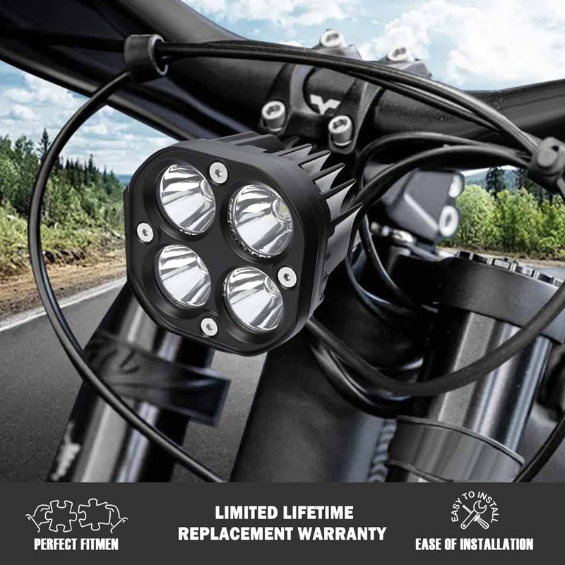 BILLFARO Upgraded Motorcycle Headlight Front Headlamp Bright Lamp,Plug N Play