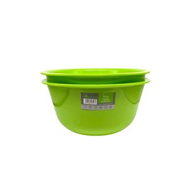 Reusable ECO Unbreakable Colourful Plastic Bowls Set-of-2 - Shatterproof - 100% Food Safe - Perfect for Camping, Indoors, Outdoors, and picnics (Large 3500ml) (Green)
