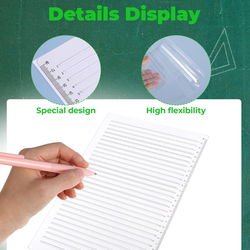 Straight Line Stencil Template, 11 Inch Scale Writing Ruler, Line