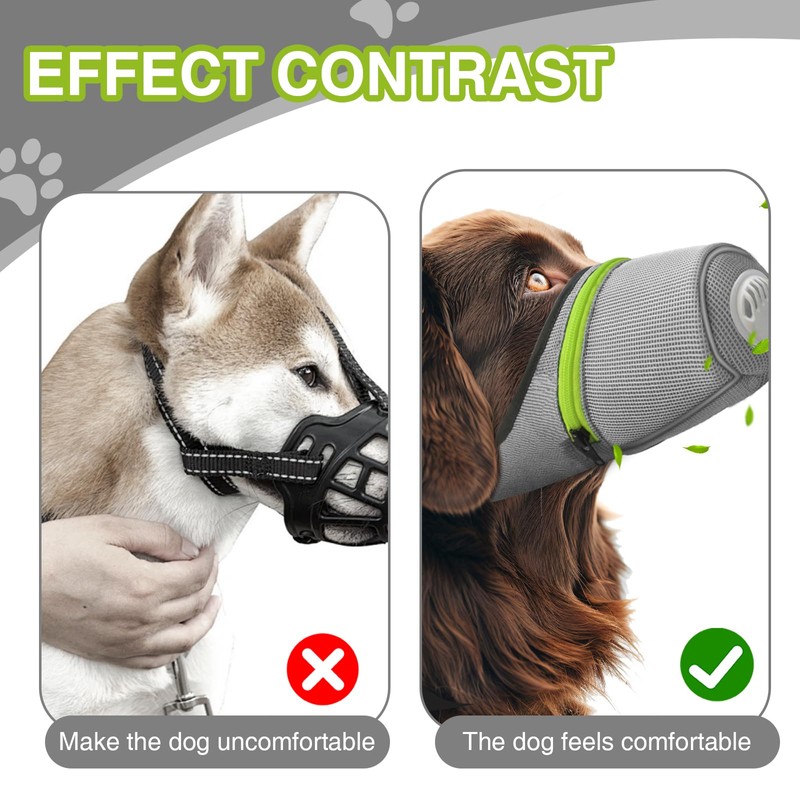 Bettinay Muzzle for Large Dogs, Adjustable L Size Soft Muzzles