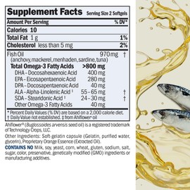 ANDREW LESSMAN Essential Omega-3 Orange - 180 Softgels - Ultra-Pure, High Potency Omega-3 Oils. High DHA, No Stomach Upset, No Contaminants, No Mercury. Small Easy to Swallow Softgels