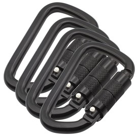 Auto Locking Carabiner 30KN=6500lbs Heavy Duty Large Clip Climbing Carabiner Twist Lock Carabiners for Rock Climbing, Camping, Gym,Rescue (CE Rated,D Shape),Black