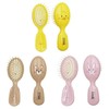 Cute Small Portable Oval Hair Brush (1pc) Brown Hair Brush