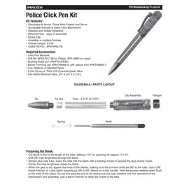 Penn State Industries PKPOLICEGM Police Click Ballpoint Pen Kit Woodturning Project (1, Gun Metal)