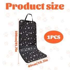 Eophmi 1 Pcs Dog Front Car Seat Cover for Dogs,Waterproof Dog Car Seat Cover Front Passenger,Dog Car Seat Protector,Car Dog Seat Cover for Pet Universal Fits Cars Trucks and Suvs (Black)