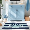 Tyrot Navy Blue Beach Bathroom Rugs Non Slip Washable Cute