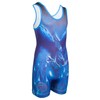 Wrestling Singlet por KO Deportes Gear: Azul Phoenix diseño, black