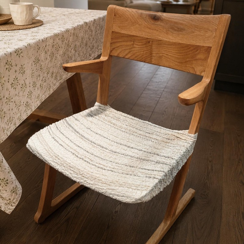 Lawalon Heavyweight Cotton Dining Seat Covers for Chairs (Creamy White,