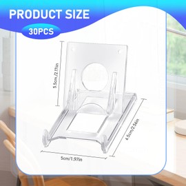Pack of 30 Acrylic Stands, Plastic Plate Stands, Plate Holder, Plastic Stand Stand, Adjustable Decorative Plate Holder, Plate Stand, Decorative Plate Stand, Transparent for Photo Displays