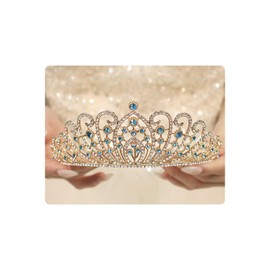 Rannyrena Crystal Bride Wedding Tiara Crown for Women Elegant Royal Queen Crown Headband Glitter Crystal Princess Headpieces for Quinceanera Pageant Prom Birthday