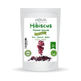Kovafood Dried Red Hibiscus Flowers, Sorrel Leaves, Zobo Leaves I Organic I NON-GMO I Washed and Sifted - 5oz