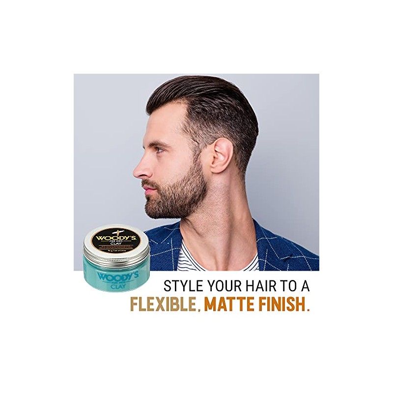 Woody's Matte Finish Clay For Men, Styling, 3.4 Oz