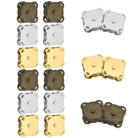 12 Sets Magnetic Buttons Button Magnets Clasps Bag Closures Fastener Magnetic Snaps for Purses Handbag Clothing Sewing Craft, 15mm 3 Colors