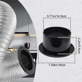 Cionyce Duct Connector Flange 6 Inch, Plastic Straight Pipe Flanges for 6" Ducting Pipes Hoses Heating Cooling HVAC Ventilation Use