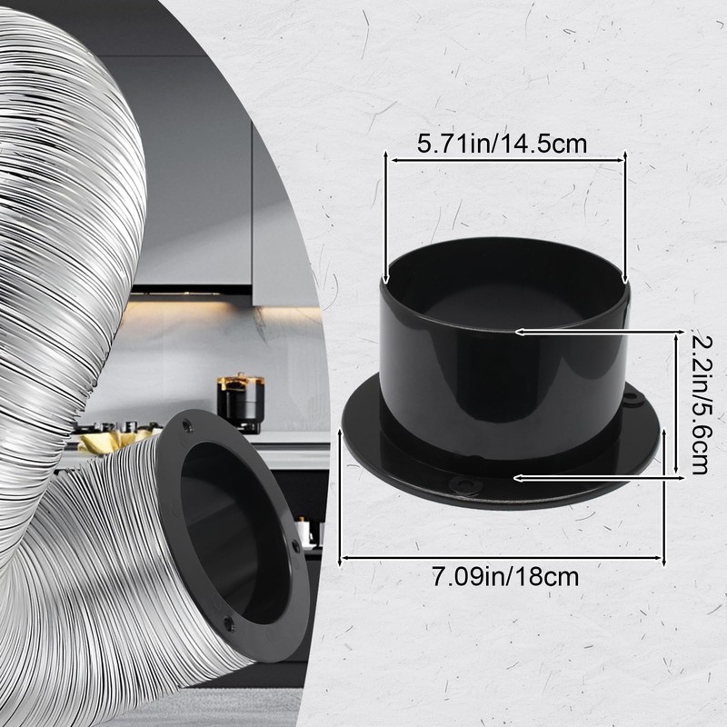 Cionyce Duct Connector Flange 6 Inch, Plastic Straight Pipe Flanges